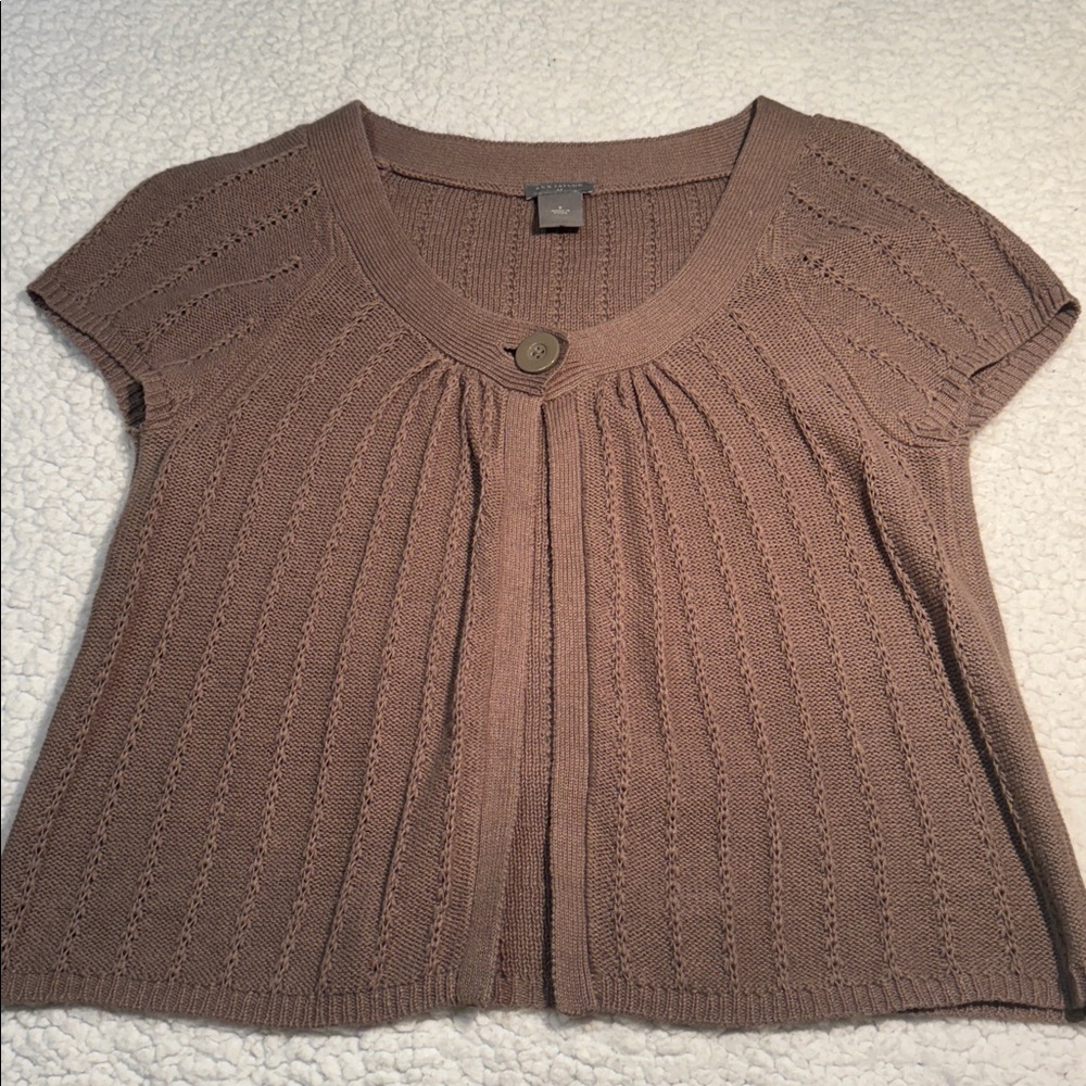 Ann Taylor Taupe Knit Cardigan